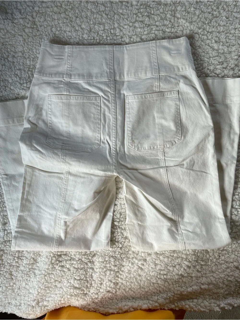 kate spade Cream High-Rise Bootcut Pants with Button Waist NWOT